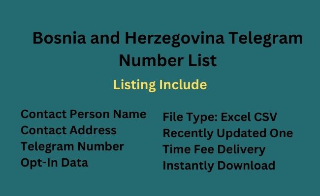 Bosnia and Herzegovina Telegram Number List