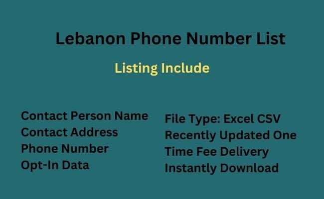 Lebanon Phone Number List