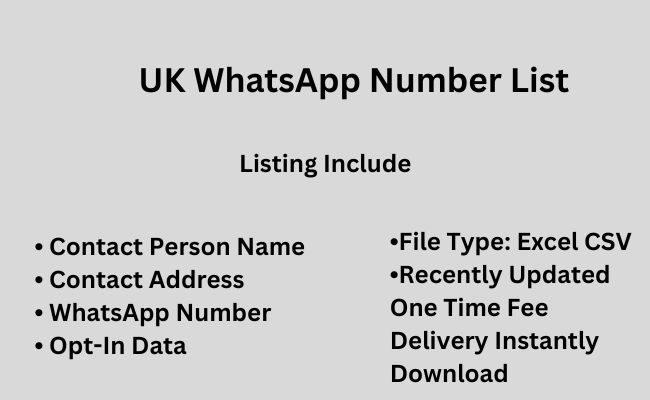 UK WhatsApp Number List