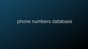 phone numbers database